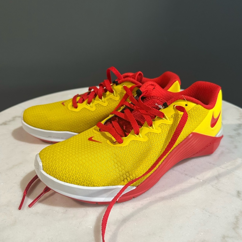 Nike Red and Yellow Sports Sneakers